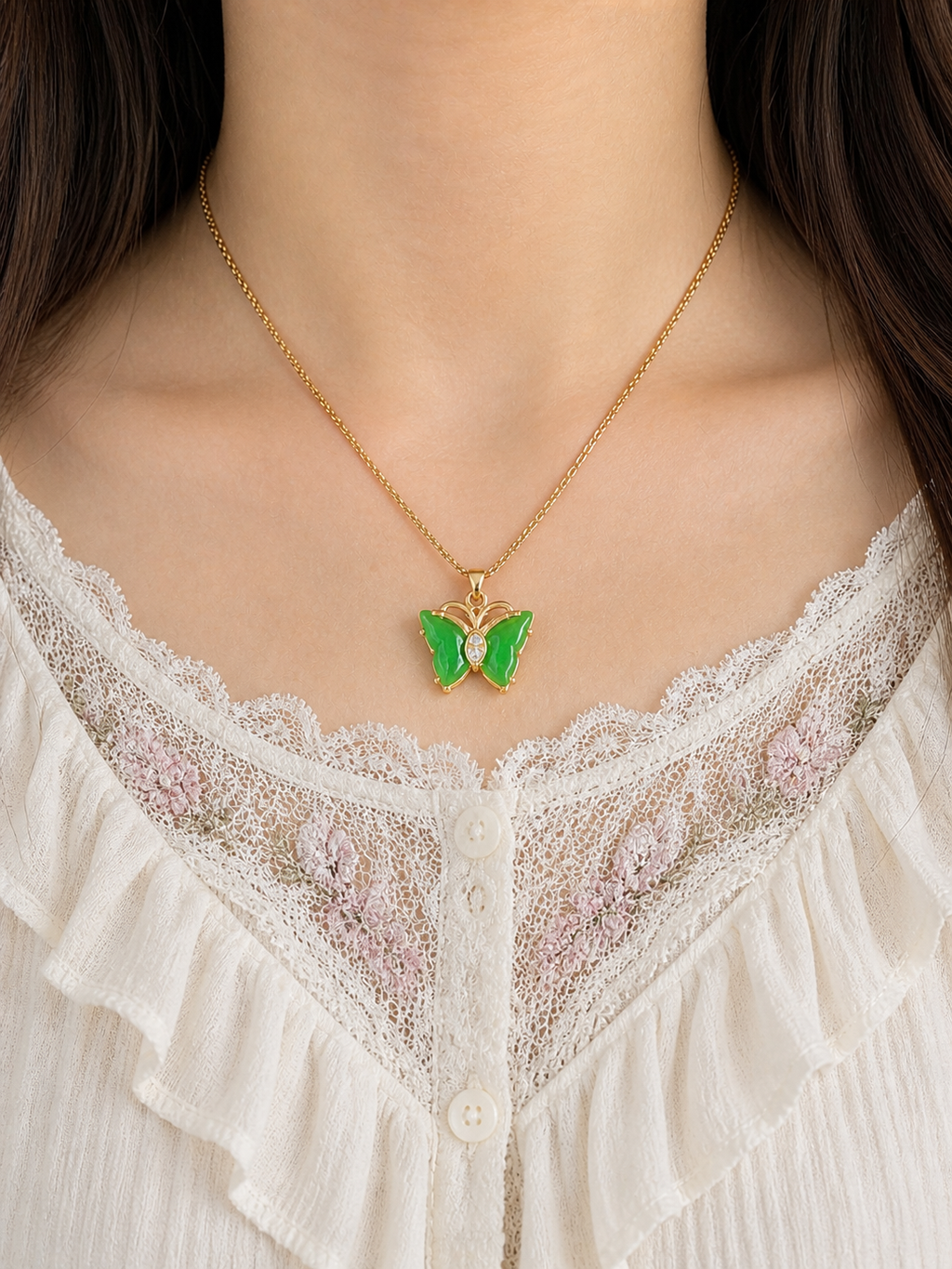Jade Butterfly Necklace