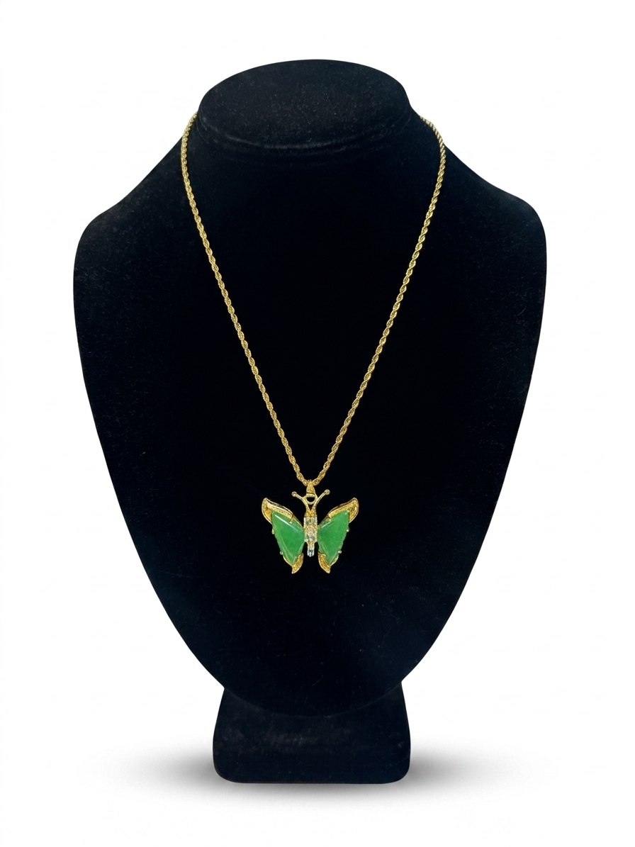 Emerald Butterfly Necklace
